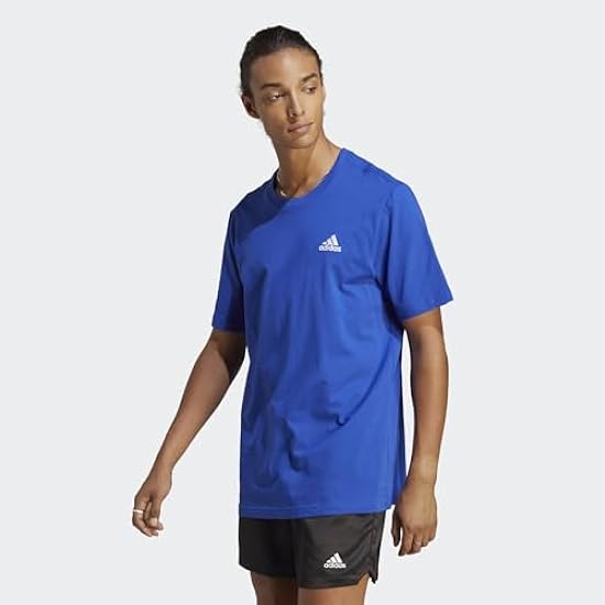adidas Essentials Single Jersey Embroidered Small Logo Tee T-Shirt, Semi Lucid Blue, M Short Men´s 320602418