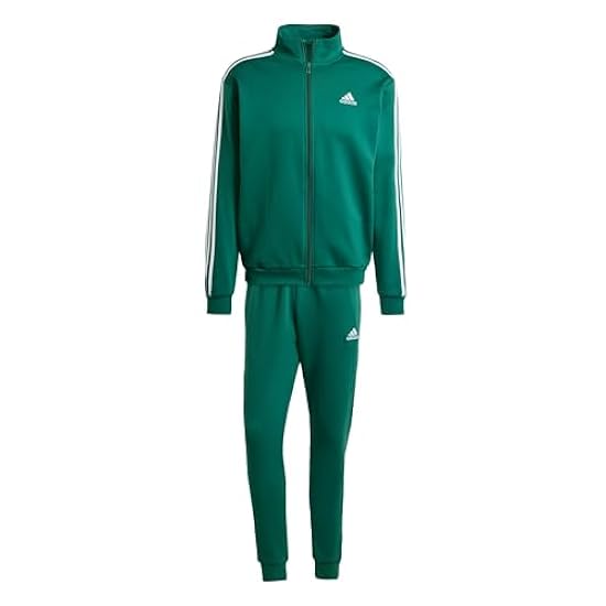 adidas Basic 3-Stripes Fleece Track Suit Tuta, Collegiate Green, XXL Men´s 824706719