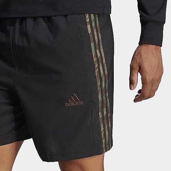 adidas AEROREADY Essentials Chelsea 3-Stripes Shorts Uomo, black/olive strata, XXL 105702080