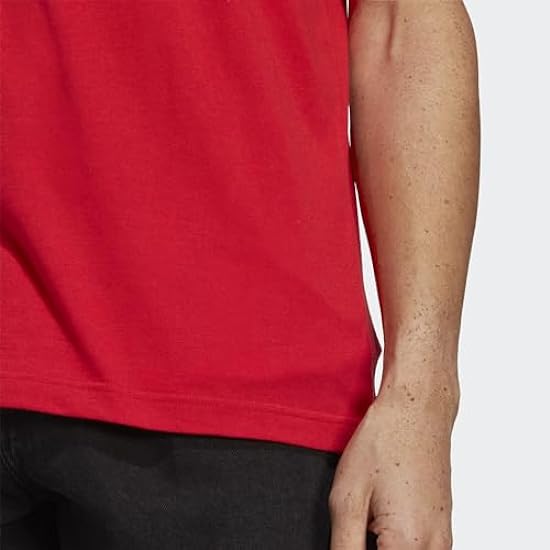 adidas Essentials Single Jersey Linear Embroidered Logo T-Shirt, Better Scarlet, XL Uomo 683316532
